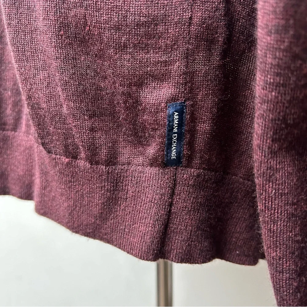 Armani Exchange Merino Wool Shawl Neck Pullover Sweater